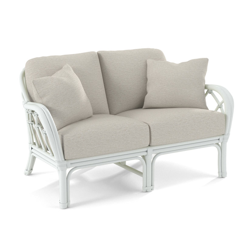 Edgewater Loveseat, Frost White, White Performance Fabric; 0851-94
