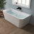 67'' Wall-Mount Acrylic Bathtub Deep Soaking Bathtub
