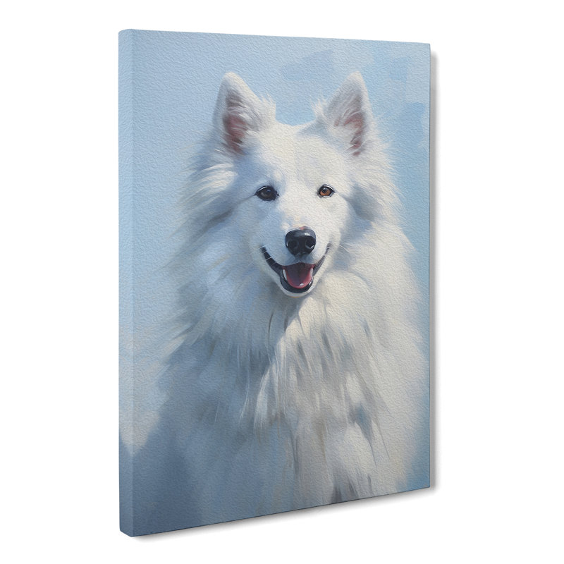 White Wolf Hard Edge Painting - Print, 50cm H x 35cm W x 3cm D