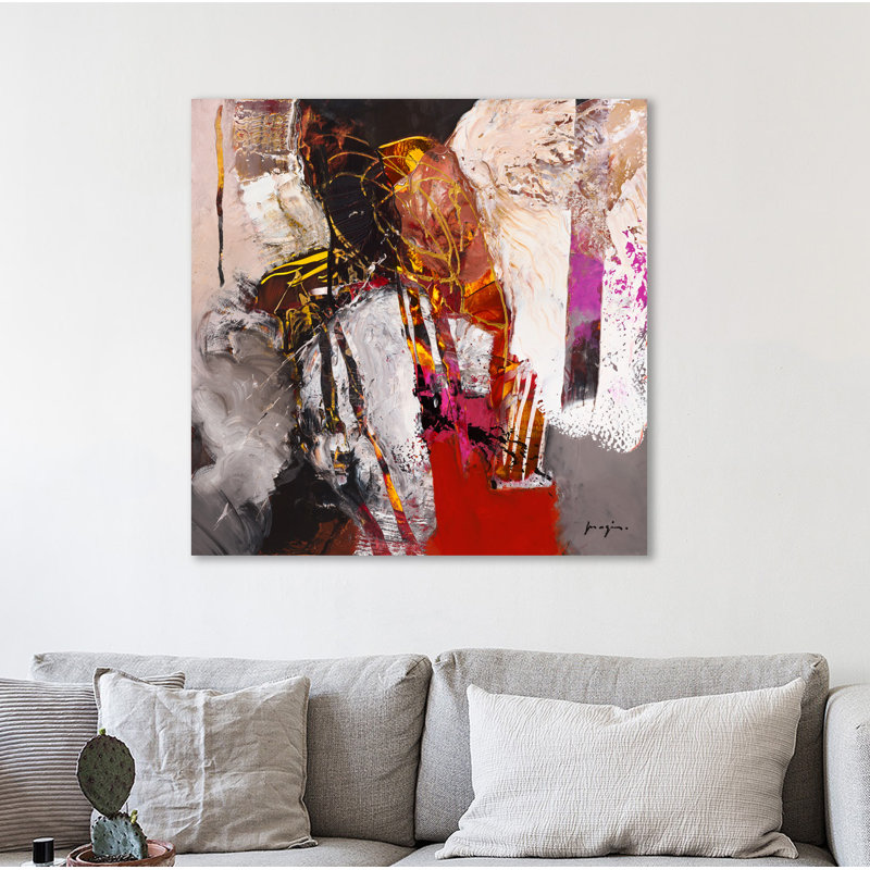 « variations abstraites xii », reproduction de peinture à l’acrylique sur toile tendue, H 48 po x l 48 po x P 1,5 po