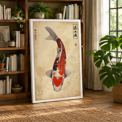 Koi in Stillness Japandi - Wrapped Canvas