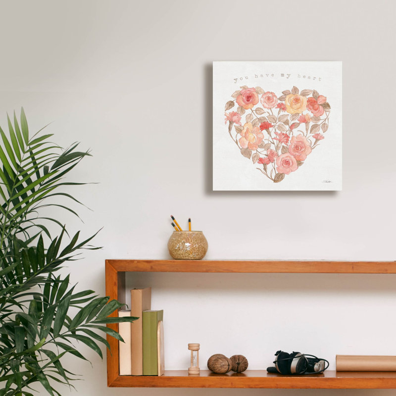 «Romantic Blooms 6» par Silvia Vassileva, art mural sur toile, H 12 po x l 12 po