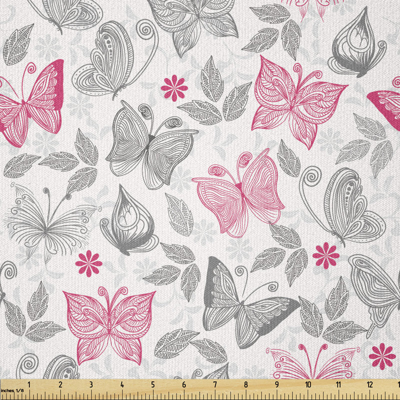 Devlon Animals Leaves Abstract Nature Depiction Romantic Swirls Lines Multi-Purpose Fabric