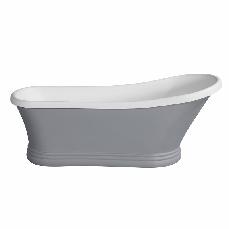 Baignoire à piédestal ovale 68 po Kingston, gris