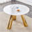 42" Luxury Sintered Stone Table: 0.45" Durable Top + 6" Steel Legs, 500Lb Capacity, Stain/Heat-Resistant White/Gray Veined Surface - Modern Minimalist Design-1048846618-1048846615-1048846608