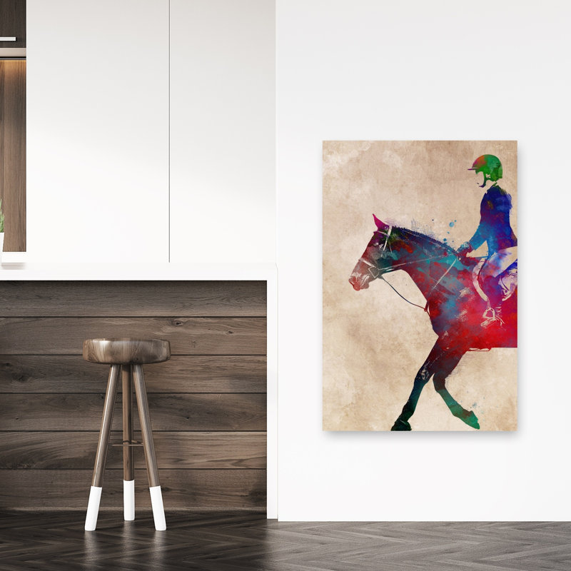 Art contemporain cheval, H 48 po x l 32 po
