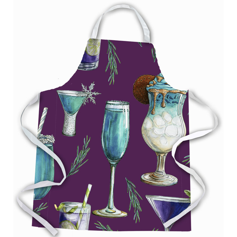 Tablier pour boissons et cocktails, Mauve / Bleu