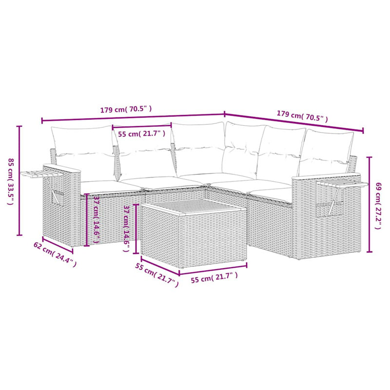 Vidaxl Garden Sofa Set Beige