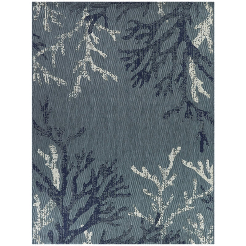 Red Floral Synthetic Rectangular 8' x 10' Easy Care Rug