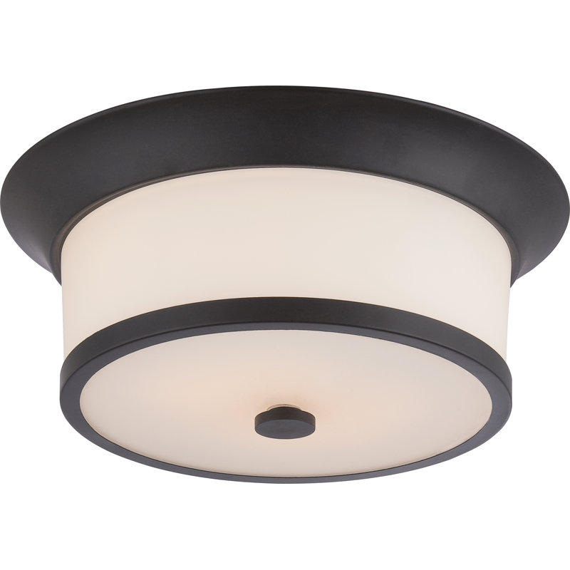 Angyl Glass Flush Mount, Aged Bronze