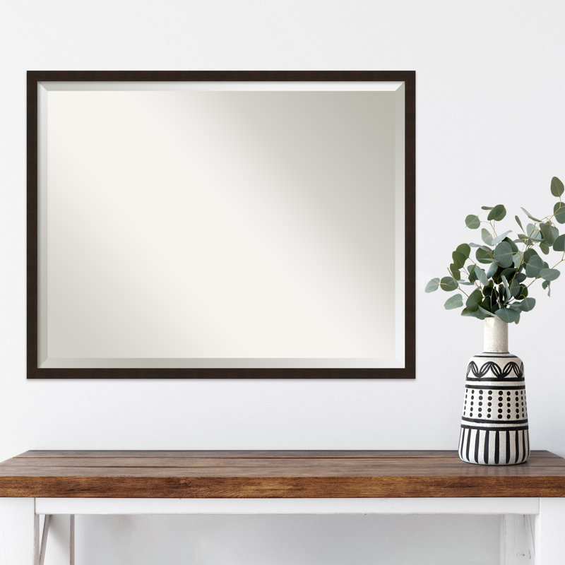 Miroir mural biseauté Laffel, 23 po x 29 po, Espresso brun