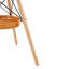 Table de salle à manger circulaire de 31,5 pouces de diamètre, plateau en panneau de fibres à densité moyenne noir, pieds en bois massif, avec structure de panier de rangement suspendue. Une table basse décontractée pouvant accueillir de 2 à 4 personnes.-130131480