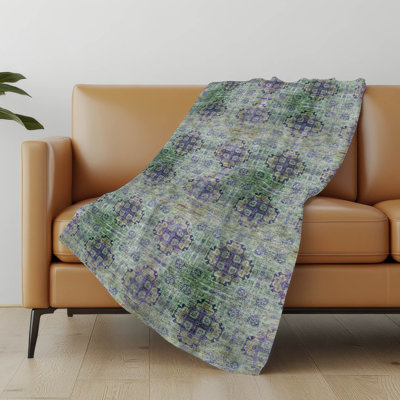 Addison Machine Washable Sherpa Medallions Throw Blanket