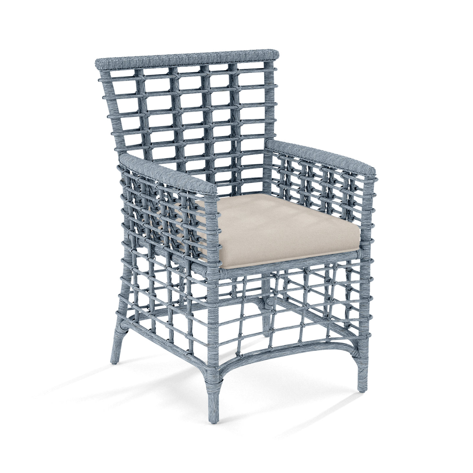Luca Dining Armchair, Elite Dove Linen, Sea Glass
