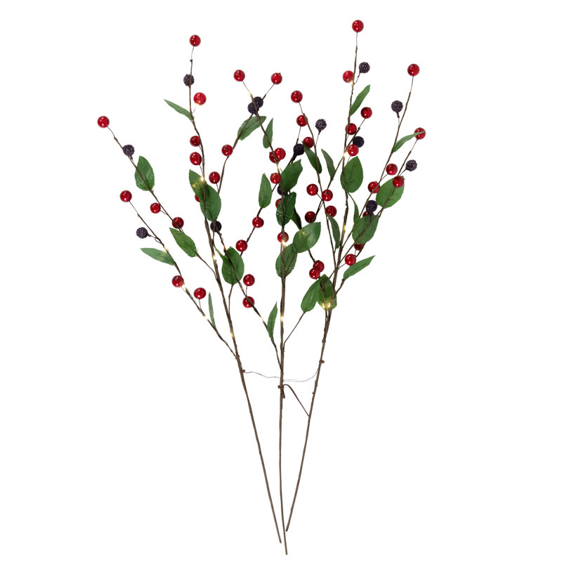 Aérosol de Noël avec pomme de pin lumineuse mélangée 24 po - blanc chaud - ensemble de 3
