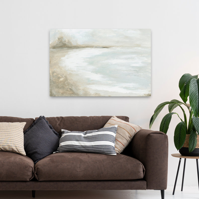 Brise - paysages côtiers, art blanc neutre, H 32 po x l 48 po