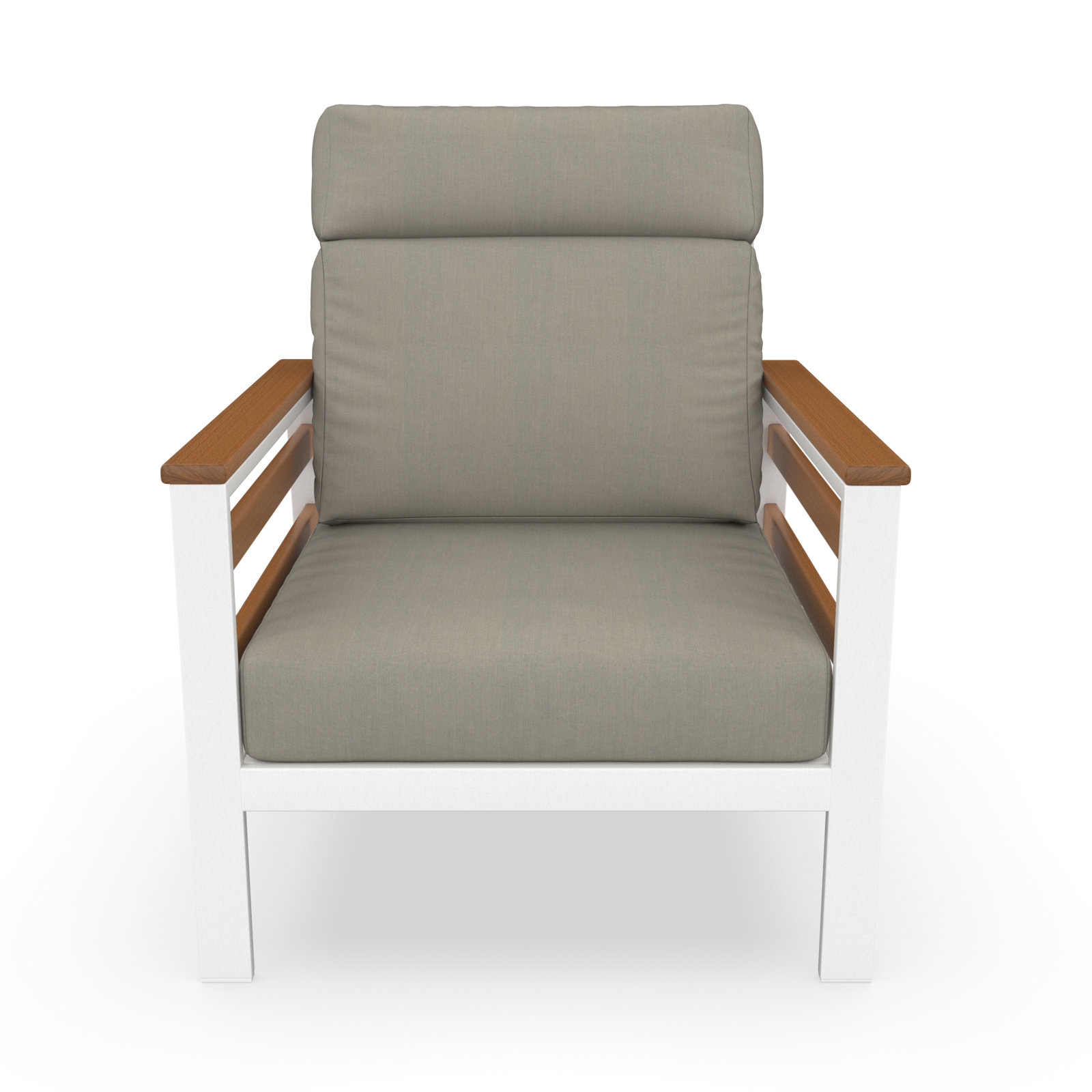 Townsend Metal Outdoor Lounge Club Chair With Sunbrella Cushion, Spectrum Dove