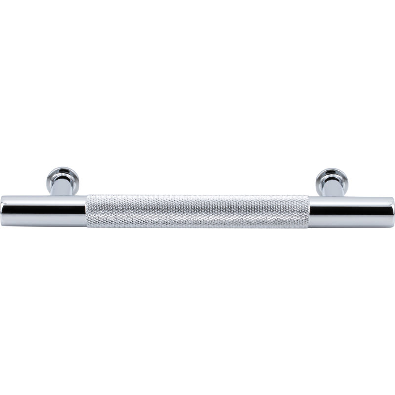 Beliza Knurled Bar Pull, 3 3/4", Polished Chrome