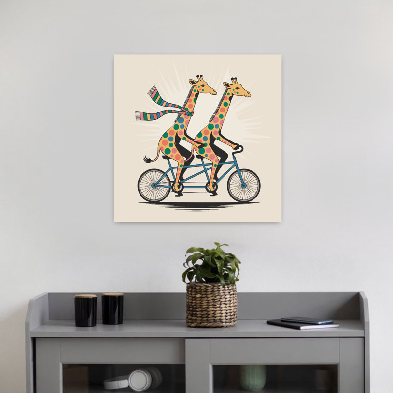 Art contemporain Art girafe contemporain coloré, H 18 po x l 18 po