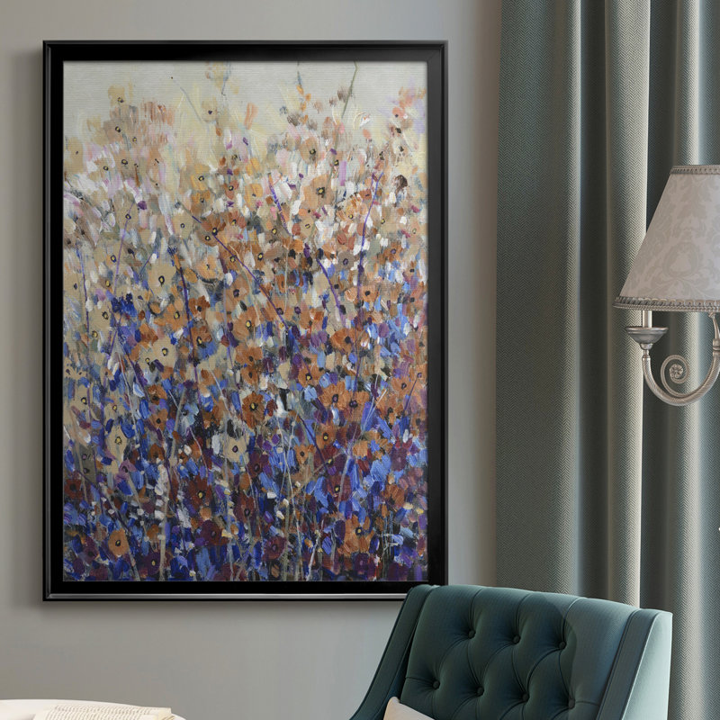 Fall Wildflowers I, toile encadrée de qualité supérieure - prête à être accrochée, Cadre noir, H 36,5 po x l 26,5 po x P 1 po