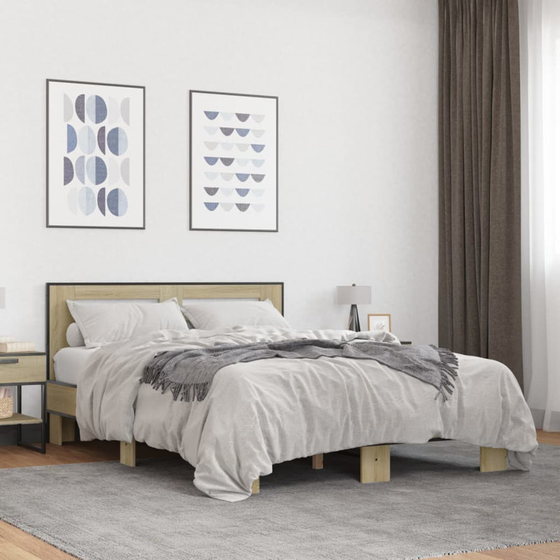 Olgun Bed, Sonoma Oak, European Double (140 x 200cm)