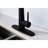 Single Handle Pull Down Kitchen Sink Faucet Of Stainless Steel, Matte Black Color Scheme, 360 Rotating High - Arc Nozzle, Three Water Output Choices  Stream, Spray,  , Easy Temperature And Flow-249500358