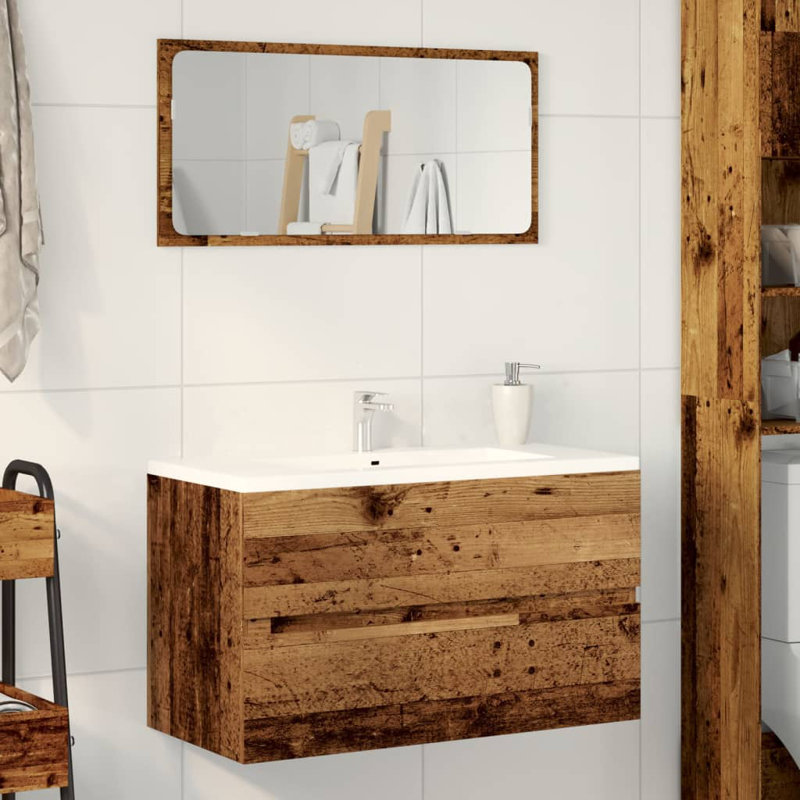 Delphi 90cm Bathroom Vanity Base Only, Old Wood
