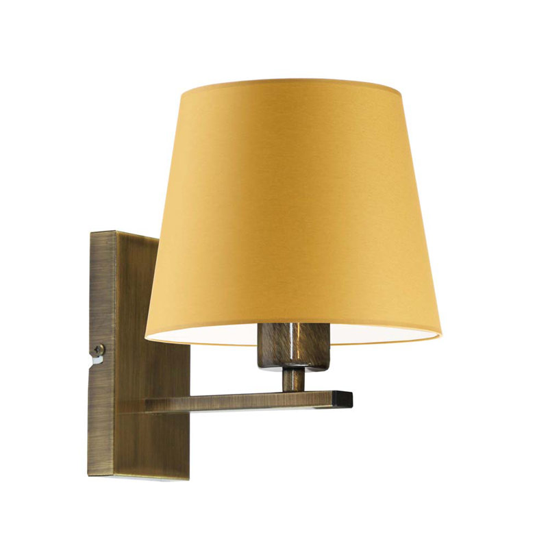 Asawir Steel Armed Sconce, Antique Gold, Mustard