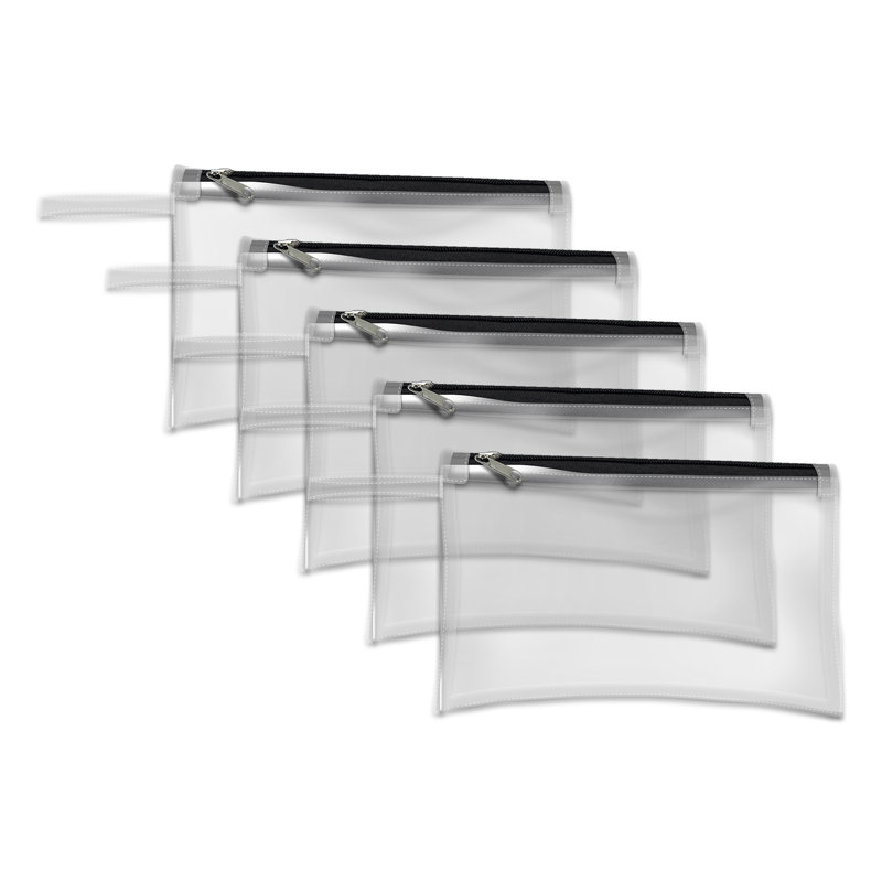 Trousse de toilette transparente résistante à l'eau multi-usage avec fermeture à glissière robuste et trousse de maquillage de voyage portable