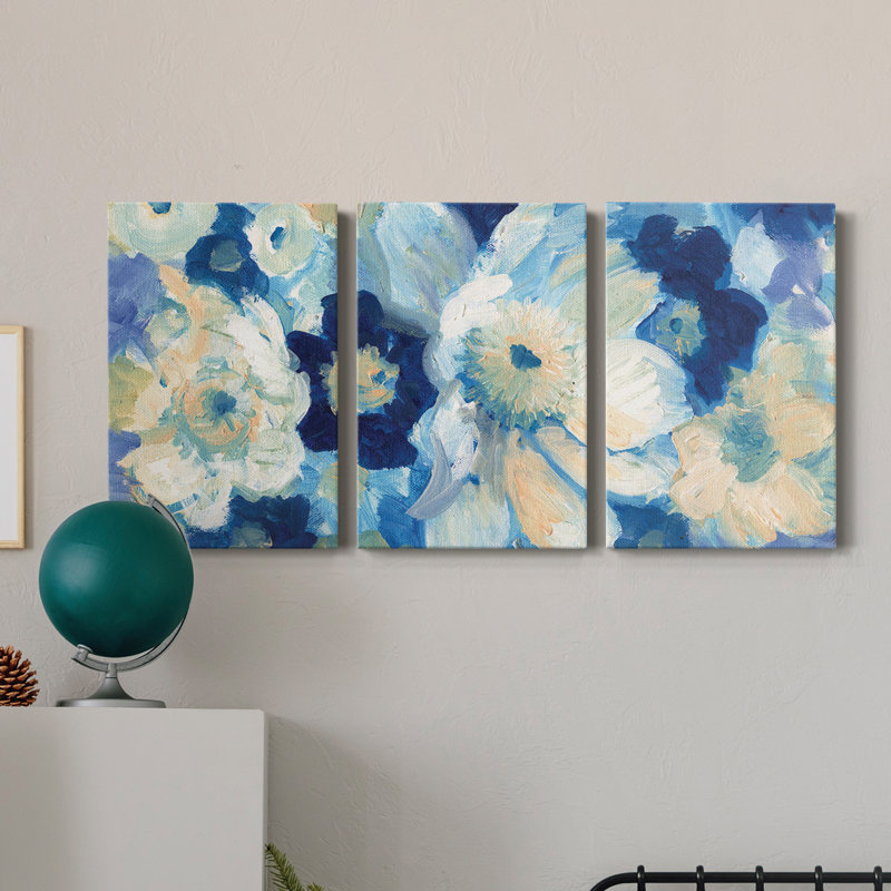 Bleu Nocturne II - Toile tendue avec châssis de qualité supérieure - Prêt à être accroché, H 36 po x l 72 po x P 1 po