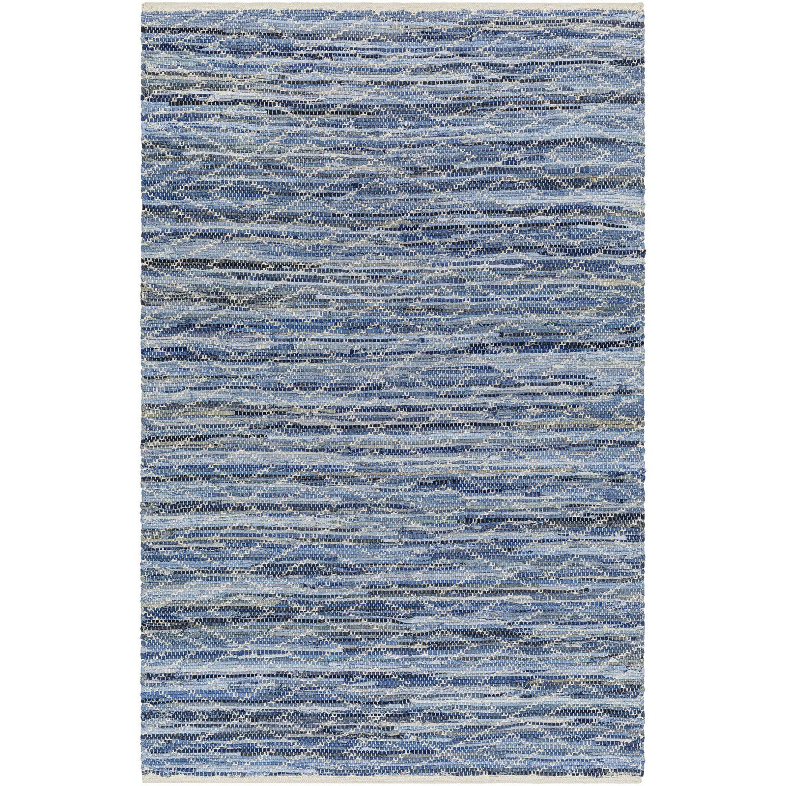 Calana Handmade Recycled P.E.T Blue, Beige, Tan Rug, Rectangle 27" x 45"