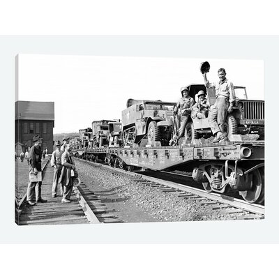 1940s World War II Freight Train of Jeeps and Half Tracks on Way to the Front Factory Workers Bid Farewell to Soldiers on Train' Photographic Print o -  East Urban Home, 6BD569AE496F42189E434A6A74CAAAE8