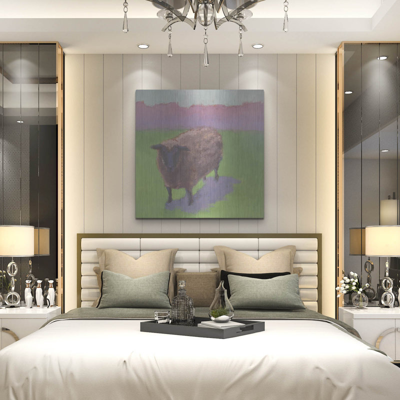  «Pasture Sheep» par Carol Young, art mural en métal, 36 po x 36 po, H 36 po x l 36 po
