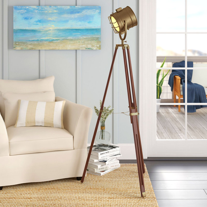 Staley 71'' Mahogany Tripod Floor Lamp