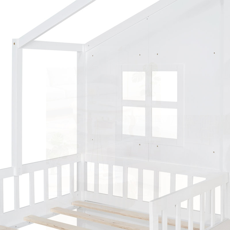 Lit simple avec canapé, lit plateforme pour enfants avec deux tiroirs et tablette de rangement pour une utilisation maximale de l'espace