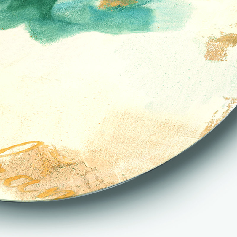 « blue artisanat fleur hortensia ii »-impression sur cercle métallique, H 11 po x l 11 po