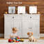 Buffet de 43,3 po avec buffet à 2 tiroirs en bois avec tablette réglable pour la cuisine et la salle à manger-1481421585