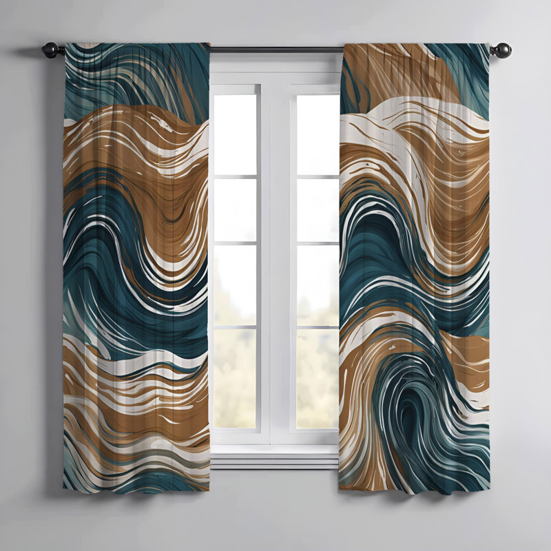 Paire de rideaux semi-transparents en polyester Gribben, L 20 po x L 61 po