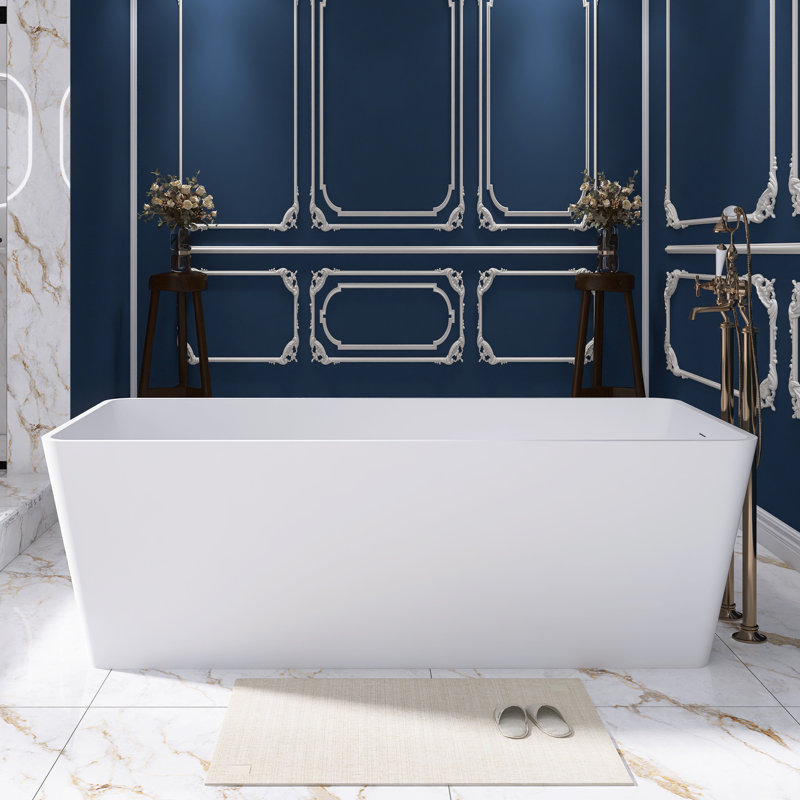 66.9'' x 31.5'' Freestanding Soaking Solid Surface Bathtub