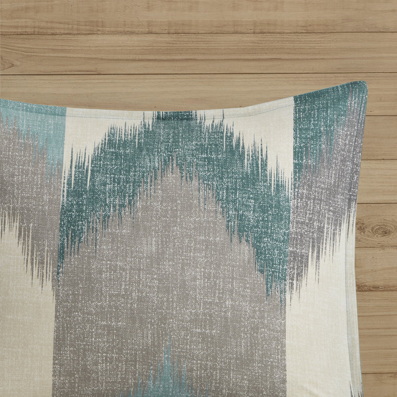 Full Aqua Cotton Reversible Comforter Set