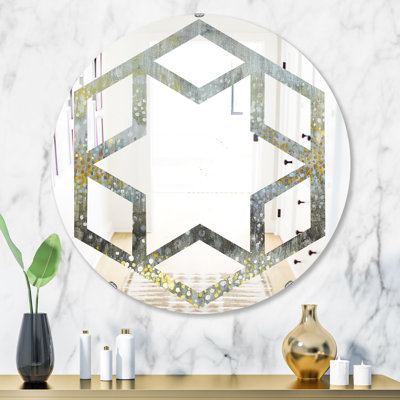 Miroir mural Rain Abstract III Hexagon Star
