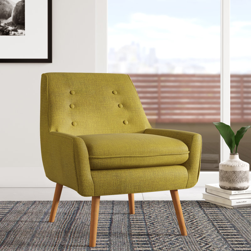 Fauteuil en polyester touffeté de 26,75 po de largeur Andy, Vert