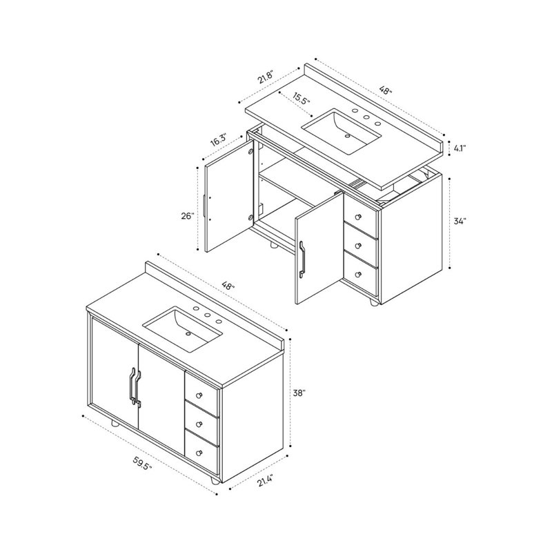 Setton 48 in. Single Vanity