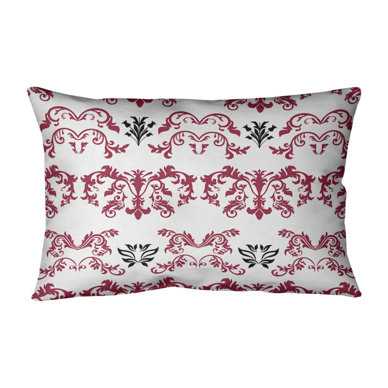 Housse de coussin rectangulaire Arizona Football Baroque, Polyester sergé, Rouge / blanc / noir