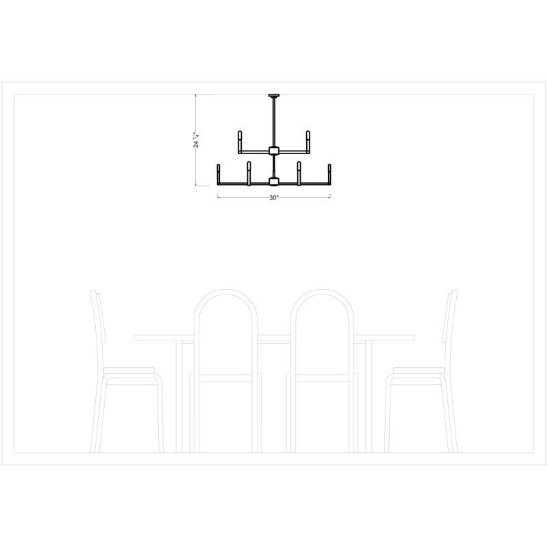 Fullton 9 Light Dining Room Chandelier With Clear Shade, Midnight Black