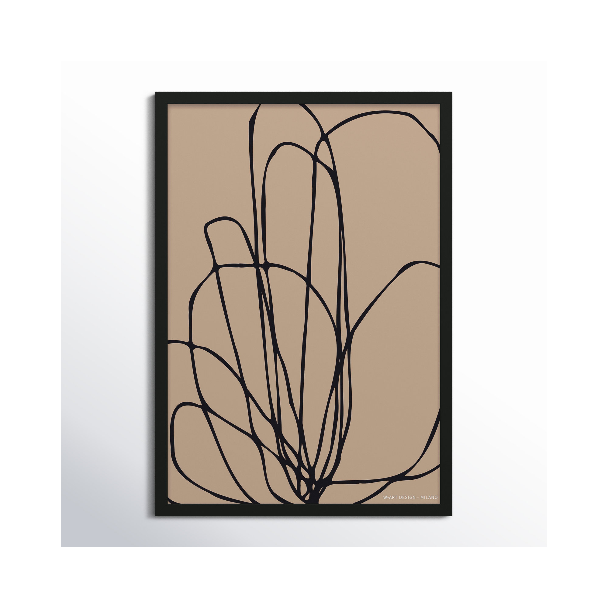 Tracings 3 by Romina Gadler, 50" H x 35" W x 1.25" D, Black Framed Paper
