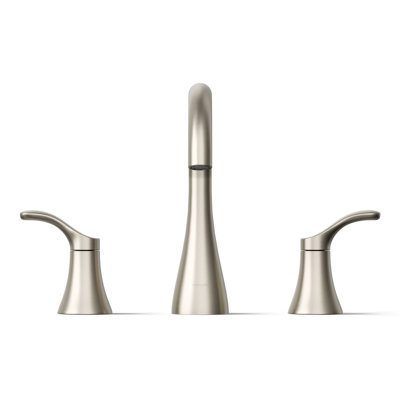 Simplice Widespread Bathroom Sink Faucet, Three-Hole Bathroom Faucet with Clicker Drain, 1.2 GPM