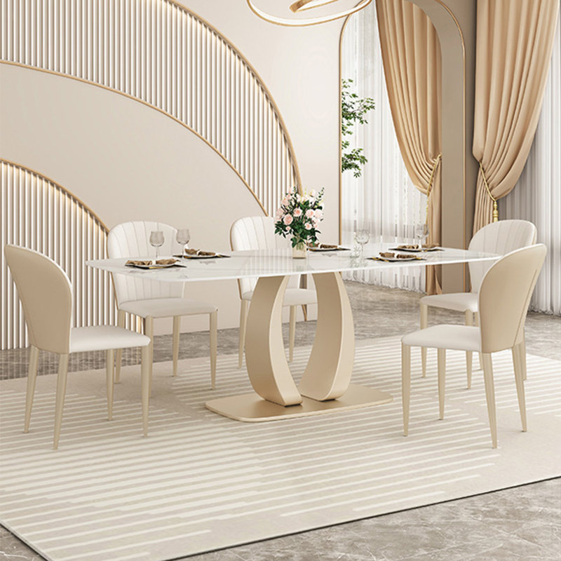 Enry Light luxury modern rectangular dining table, 29.5" H x 55.1" L x 31.5" W
