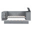 Lit de jour simple gris avec rangement pour papeterie, lit gigogne - Structure fonctionnelle en bois-1116205603