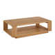 Shay 48" Outdoor Coffee Table In Oiled Eucalyptus